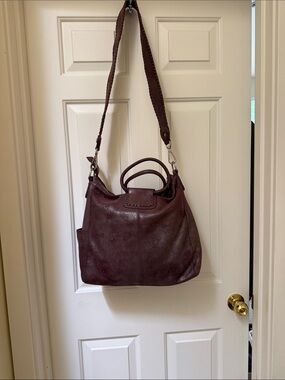 HOBO Burgundy Leather Hobo Bag